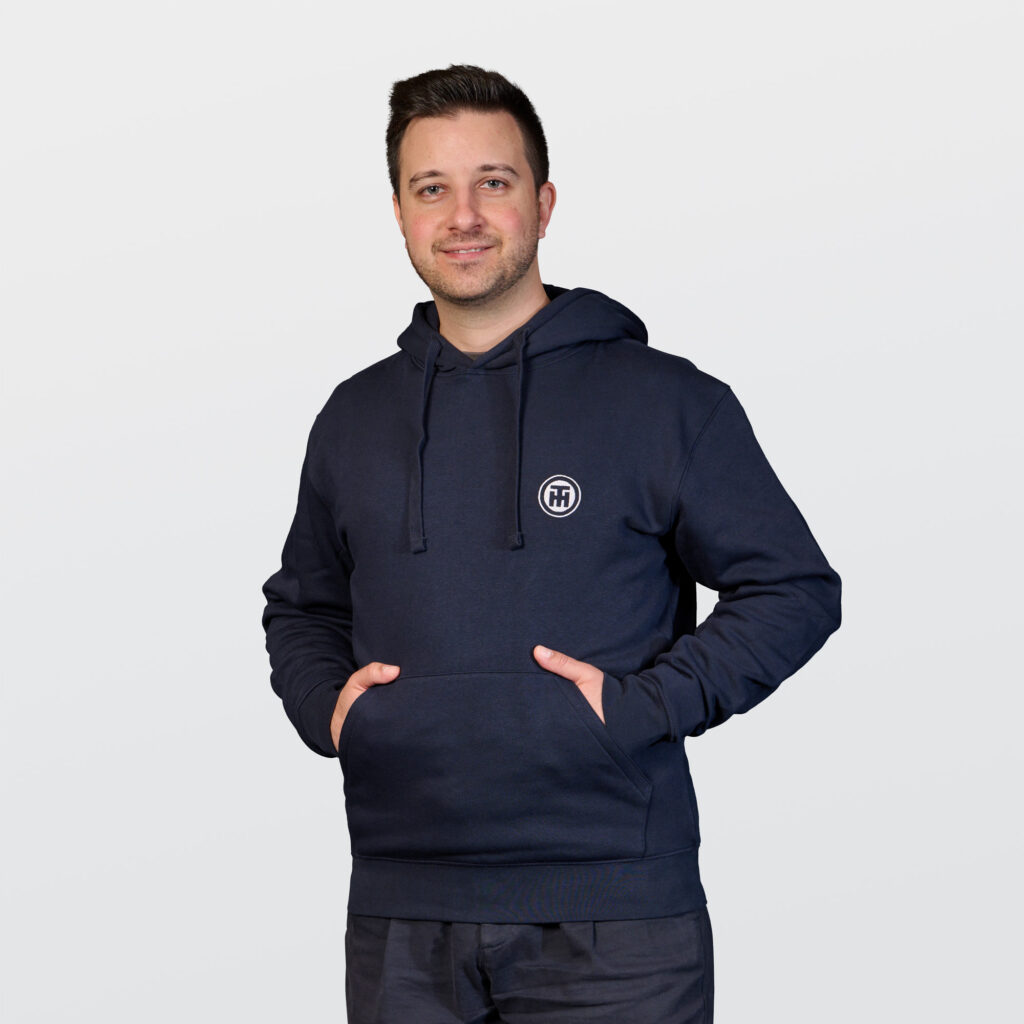 Hoodie embroidered with TH-Sign